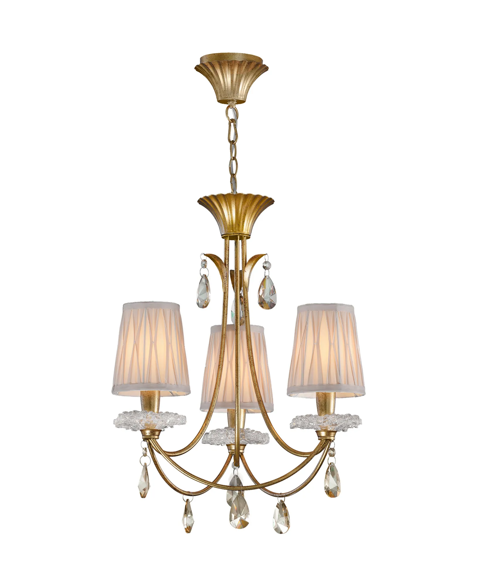 M6293  Sophie Pendant Round 3 Light Gold Painted